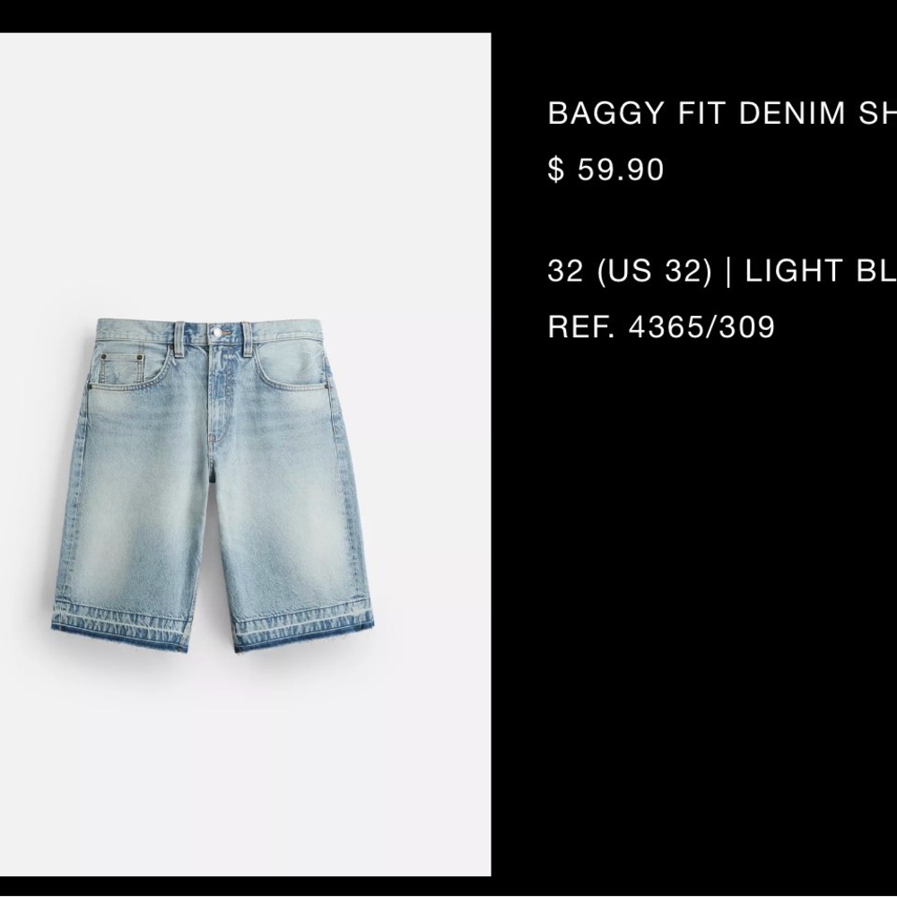 Zara Faded Blue Jean Shorts